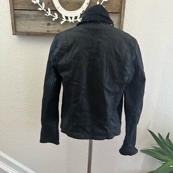 Free People Drape Front Coated Jacket Black ladies size 12 - Picture 4 of 13